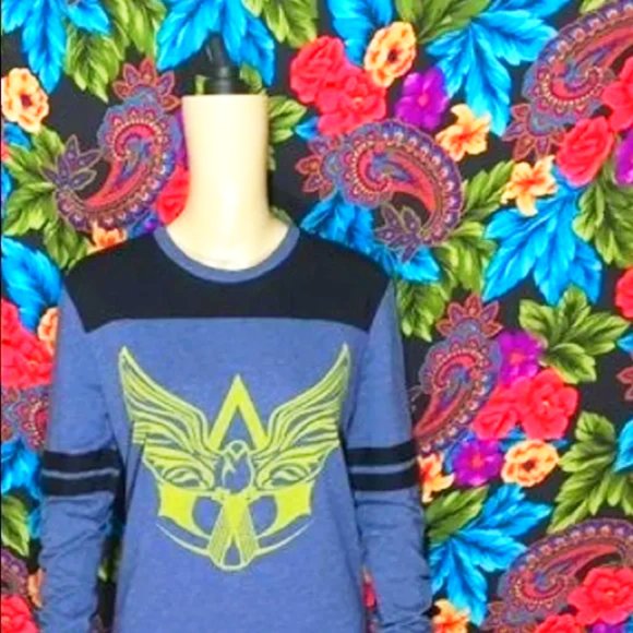 MEN'S ASSASSIN'S CREED BLACK FLAG VIDEO GAME SHIRT MENS SIZE SMALL LONG SLEEVE - Picture 4 of 5